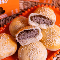 Pão de Batata com Hamburguer Caseiro (4un)